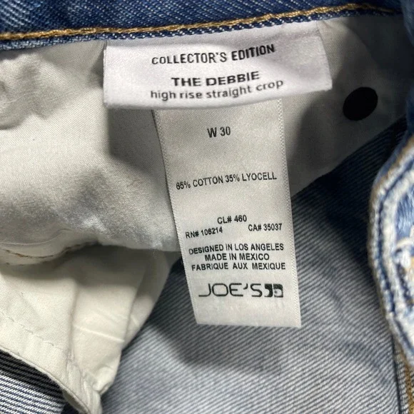 JOE'S JEANS The Debbie High Rise Straight Crop Collector's Edition Jeans W30 New